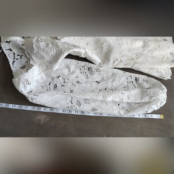 Jenny Yoo Chaya Levine Embroidered Cutout Fabric White Mini Dress Size 10 - Picture 9 of 16